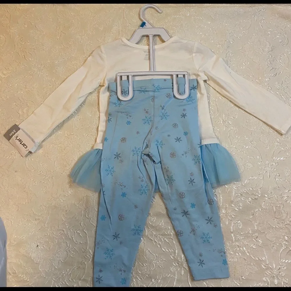Carter’s 2 piece wish top & snowflake leggings set